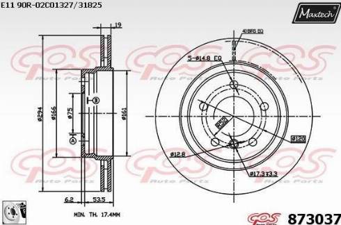 Maxtech 873037.0080 - Brake Disc autospares.lv