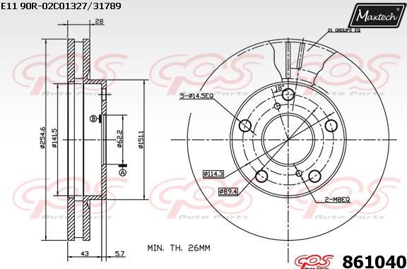 Maxtech 873037 - Brake Disc autospares.lv