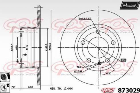 Maxtech 873029.6060 - Brake Disc autospares.lv