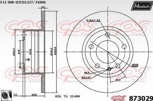 Maxtech 873029.0060 - Brake Disc autospares.lv