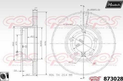 Maxtech 873028.0060 - Brake Disc autospares.lv