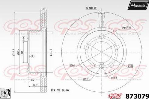 Maxtech 873079.0080 - Brake Disc autospares.lv