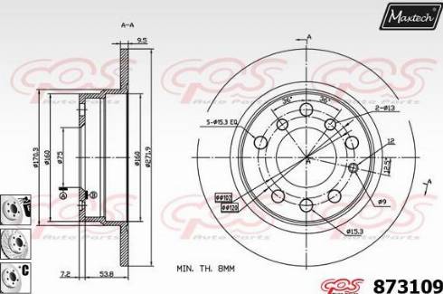 Maxtech 873109.6980 - Brake Disc autospares.lv