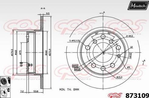 Maxtech 873109.6060 - Brake Disc autospares.lv