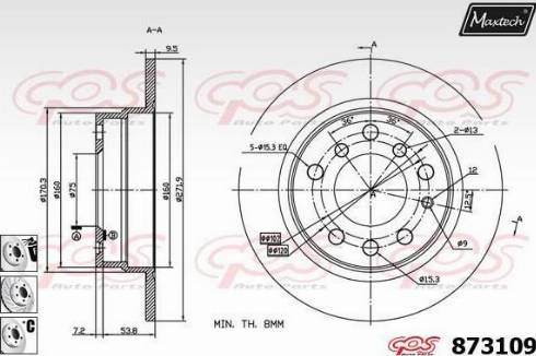 Maxtech 873109.6880 - Brake Disc autospares.lv