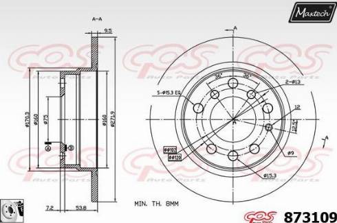 Maxtech 873109.0080 - Brake Disc autospares.lv