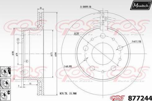 Maxtech 877244.6880 - Brake Disc autospares.lv