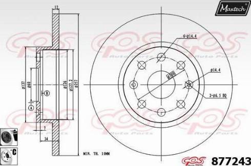 Maxtech 877243.6060 - Brake Disc autospares.lv