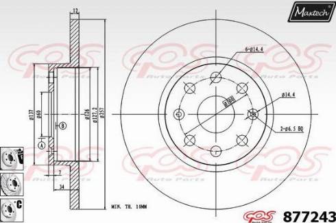 Maxtech 877243.6980 - Brake Disc autospares.lv