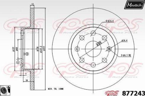 Maxtech 877243.0060 - Brake Disc autospares.lv