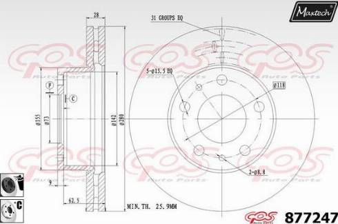 Maxtech 877247.6060 - Brake Disc autospares.lv