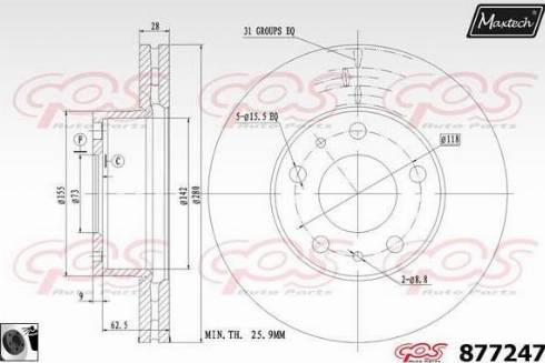 Maxtech 877247.0060 - Brake Disc autospares.lv