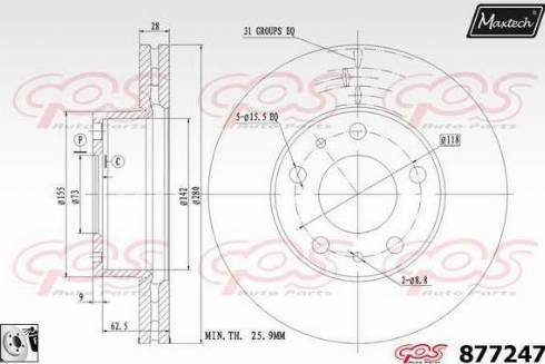 Maxtech 877247.0080 - Brake Disc autospares.lv