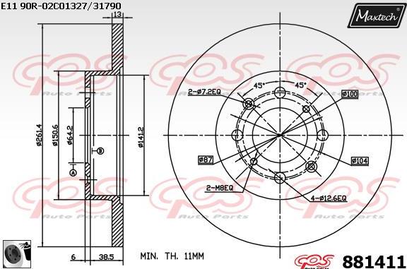 Maxtech 877208 - Brake Disc autospares.lv