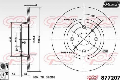 Maxtech 877207.6060 - Brake Disc autospares.lv