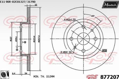 Maxtech 877207.0060 - Brake Disc autospares.lv