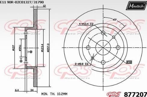 Maxtech 877207.0000 - Brake Disc autospares.lv