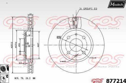 Maxtech 877214.6060 - Brake Disc autospares.lv