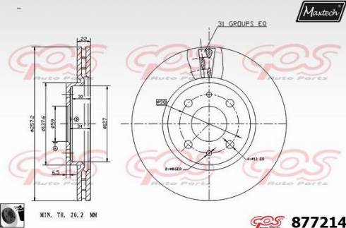 Maxtech 877214.0060 - Brake Disc autospares.lv