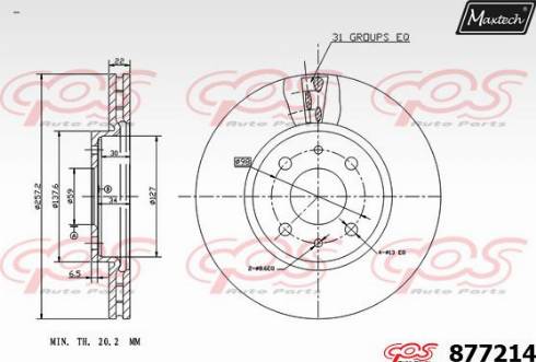 Maxtech 877214.0000 - Brake Disc autospares.lv