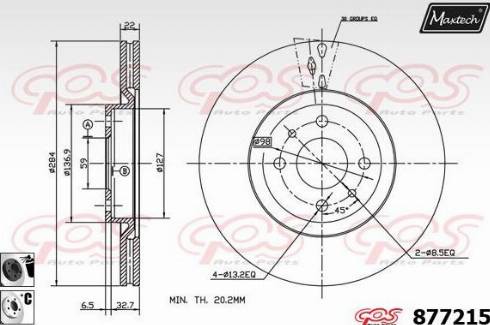 Maxtech 877215.6060 - Brake Disc autospares.lv