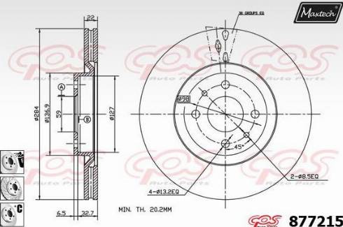 Maxtech 877215.6980 - Brake Disc autospares.lv