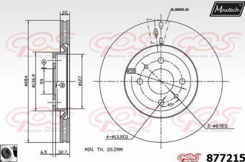 Maxtech 877215.0060 - Brake Disc autospares.lv