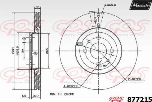 Maxtech 877215.0000 - Brake Disc autospares.lv