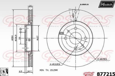 Maxtech 877215.0080 - Brake Disc autospares.lv