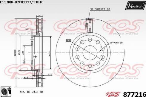 Maxtech 877216.0060 - Brake Disc autospares.lv