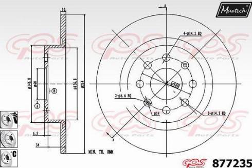 Maxtech 877235.6980 - Brake Disc autospares.lv