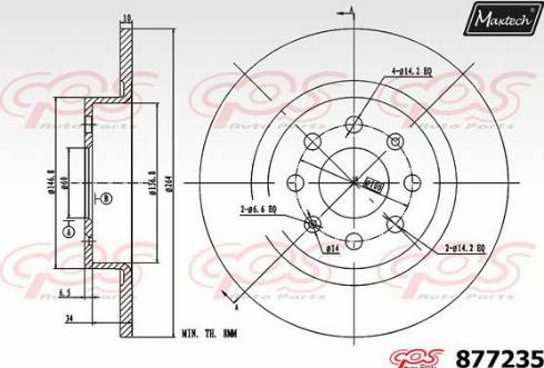 Maxtech 877235.0000 - Brake Disc autospares.lv