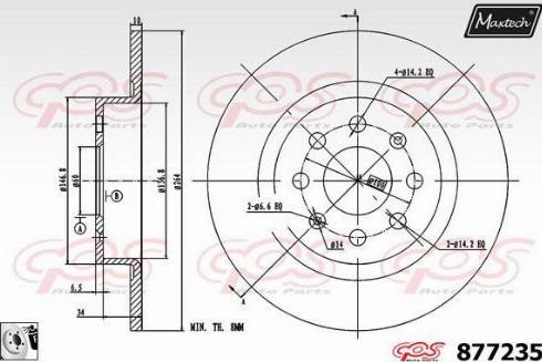 Maxtech 877235.0080 - Brake Disc autospares.lv