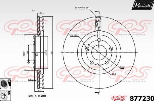 Maxtech 877230.6060 - Brake Disc autospares.lv