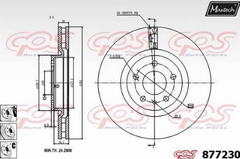 Maxtech 877230.6880 - Brake Disc autospares.lv