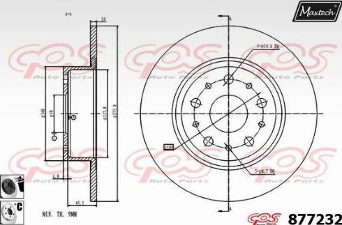 Maxtech 877232.6060 - Brake Disc autospares.lv