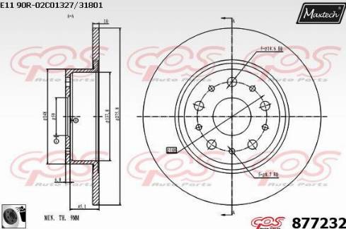 Maxtech 877232.0060 - Brake Disc autospares.lv