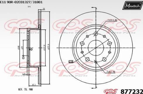 Maxtech 877232.0000 - Brake Disc autospares.lv