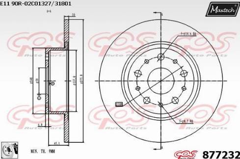 Maxtech 877232.0080 - Brake Disc autospares.lv