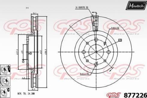 Maxtech 877226.6880 - Brake Disc autospares.lv