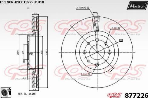 Maxtech 877226.0060 - Brake Disc autospares.lv