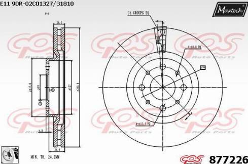 Maxtech 877226.0080 - Brake Disc autospares.lv