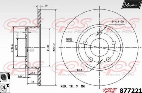 Maxtech 877221.6060 - Brake Disc autospares.lv