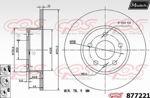 Maxtech 877221.6880 - Brake Disc autospares.lv