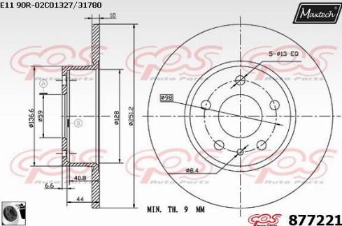 Maxtech 877221.0060 - Brake Disc autospares.lv