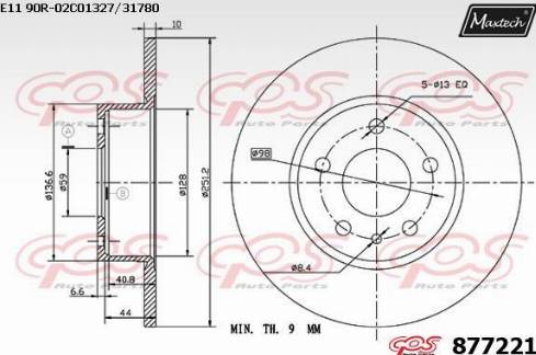 Maxtech 877221.0000 - Brake Disc autospares.lv