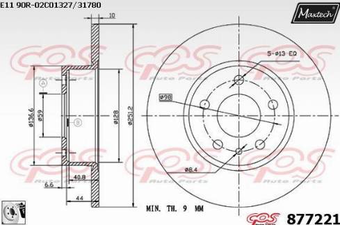 Maxtech 877221.0080 - Brake Disc autospares.lv