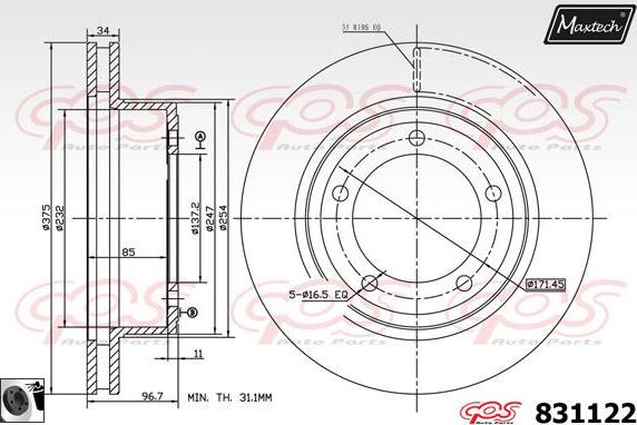 Maxtech 877221 - Brake Disc autospares.lv