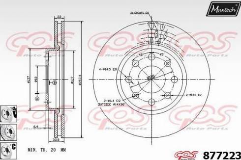 Maxtech 877223.6880 - Brake Disc autospares.lv