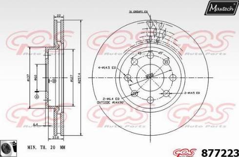 Maxtech 877223.0060 - Brake Disc autospares.lv